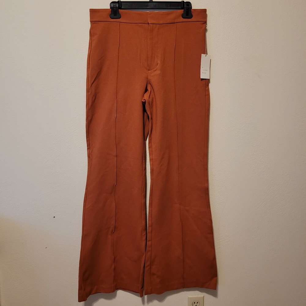 A New Day High-Rise Pull-On Flare Pants size 14 - Brown/Burnt Orange - NEW